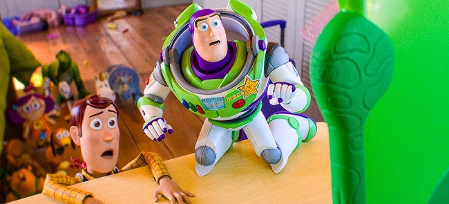 woody and, buzz meet lily